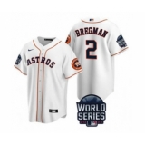 Men's Houston Astros #2 Alex Bregman 2021 White World Series Cool Base Stitched Baseball Jersey