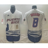 Men's Puerto Rico Baseball #8 Eddie Rosario Number 2023 White World Classic Stitched Jersey