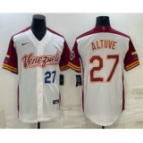 Men's Venezuela Baseball #27 Jose Altuve Number 2023 White World Baseball Classic Stitched Jersey