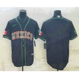 Men's Mexico Baseball Blank 2023 Black World Baseball Classic Stitched Jerseys