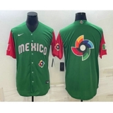 Men's Mexico Baseball 2023 Green World Big Logo Classic Stitched Jerseys