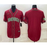 Men's Mexico Baseball Blank 2023 Red World Baseball With Classic Stitched Jerseys