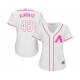 Women's Arizona Diamondbacks #48 Abraham Almonte Replica White Fashion Baseball Jersey