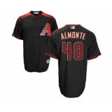 Men's Arizona Diamondbacks #48 Abraham Almonte Replica Black Brick Alternate Home Cool Base Baseball Jersey