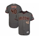 Men's Arizona Diamondbacks #40 Andrew Chafin Grey Road Authentic Collection Flex Base Baseball Jersey