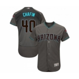 Men's Arizona Diamondbacks #40 Andrew Chafin Gray Teal Alternate Authentic Collection Flex Base Baseball Jersey