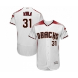 Men's Arizona Diamondbacks #31 Alex Avila White Home Authentic Collection Flex Base Baseball Jersey
