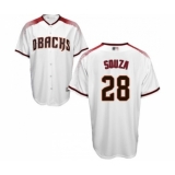 Men's Arizona Diamondbacks #28 Steven Souza Replica White Home Cool Base Baseball Jersey