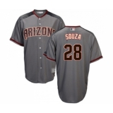 Men's Arizona Diamondbacks #28 Steven Souza Replica Grey Road Cool Base Baseball Jersey