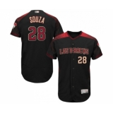 Men's Arizona Diamondbacks #28 Steven Souza Black Alternate Authentic Collection Flex Base Baseball Jersey