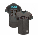 Men's Arizona Diamondbacks #27 Matt Szczur Gray Teal Alternate Authentic Collection Flex Base Baseball Jersey