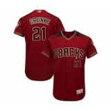 Men's Arizona Diamondbacks #21 Zack Greinke Red Alternate Authentic Collection Flex Base Baseball Jersey