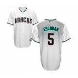 Men's Arizona Diamondbacks #5 Eduardo Escobar Replica White Capri Cool Base Baseball Jersey