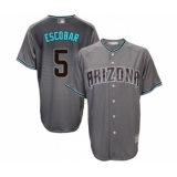 Men's Arizona Diamondbacks #5 Eduardo Escobar Replica Gray Turquoise Cool Base Baseball Jersey