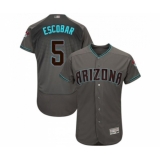 Men's Arizona Diamondbacks #5 Eduardo Escobar Gray Teal Alternate Authentic Collection Flex Base Baseball Jersey
