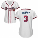 Women's Majestic Atlanta Braves #3 Dale Murphy Replica White Home Cool Base MLB Jersey
