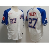 Men's Atlanta Braves #27 Austin Riley White 2023 City Connect Flex Base Stitched Baseball Jersey