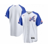 Men's Atlanta Braves Blank White 2023 City Connect Cool Base Stitched Baseball Jersey