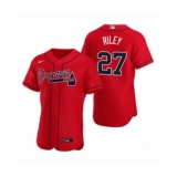 Men's Atlanta Braves #27 Austin Riley Nike Red Authentic 2020 Alternate Jersey