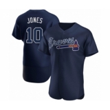 Women Chipper Jones #10 Atlanta Braves Navy Authentic Alternate Team Name Jersey