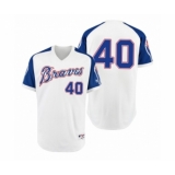 Youth Braves #40 Mike Soroka White 1974 Turn Back the Clock Authentic Jersey