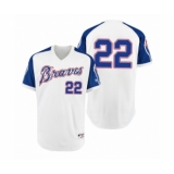 Youth Braves #22 Nick Markakis White 1974 Turn Back the Clock Authentic Jersey