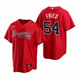 Men's Nike Atlanta Braves #54 Max Fried Red Alternate Stitched Baseball Jersey