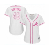 Women's Atlanta Braves #48 Jonny Venters Replica White Fashion Cool Base Baseball Jersey