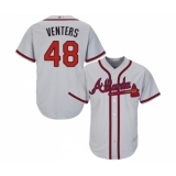 Men's Atlanta Braves #48 Jonny Venters Replica Grey Road Cool Base Baseball Jersey