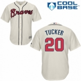 Men's Majestic Atlanta Braves #20 Preston Tucker Replica Cream Alternate 2 Cool Base MLB Jersey