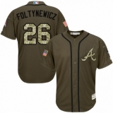Youth Majestic Atlanta Braves #26 Mike Foltynewicz Authentic Green Salute to Service MLB Jersey
