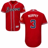 Men's Majestic Atlanta Braves #3 Dale Murphy Red Alternate Flex Base Authentic Collection MLB Jersey