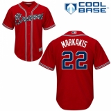Youth Majestic Atlanta Braves #22 Nick Markakis Replica Red Alternate Cool Base MLB Jersey
