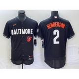 Men's Nike Baltimore Orioles #2 Gunnar Henderson Black 2023 City Connect Flex Base Stitched Jersey 1