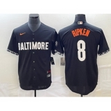 Men's Baltimore Orioles #8 Cal Ripken Jr Black 2023 City Connect Cool Base Stitched Jersey