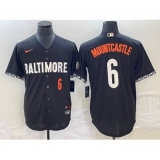 Men's Baltimore Orioles #6 Ryan Mountcastle Number Black 2023 City Connect Cool Base Stitched Jersey 1