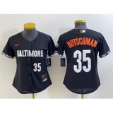 Women's Baltimore Orioles #35 Adley Rutschman Number Black 2023 City Connect Cool Base Stitched Jersey 1