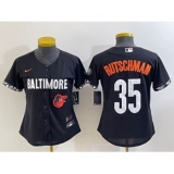 Women's Baltimore Orioles #35 Adley Rutschman Black 2023 City Connect Cool Base Stitched Jersey 1