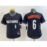 Youth Baltimore Orioles #6 Ryan Mountcastle Number Black 2023 City Connect Cool Base Stitched Jersey 1