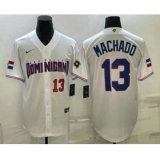 Men's Dominican Republic Baseball #13 Manny Machado Number 2023 White World Baseball Classic Stitched Jerseys