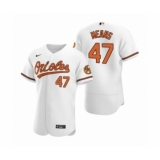 Men's Baltimore Orioles #47 John Means Nike White Authentic 2020 Home Jersey