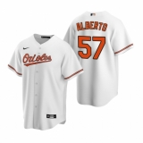 Men's Nike Baltimore Orioles #57 Hanser Alberto White Home Stitched Baseball Jersey