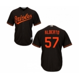 Youth Baltimore Orioles #57 Hanser Alberto Replica Black Alternate Cool Base Baseball Jersey