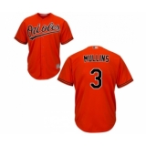 Youth Baltimore Orioles #3 Cedric Mullins Replica Orange Alternate Cool Base Baseball Jersey