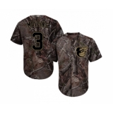 Youth Baltimore Orioles #3 Cedric Mullins Authentic Camo Realtree Collection Flex Base Baseball Jersey