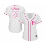 Women's Baltimore Orioles #53 Dan Straily Replica White Fashion Cool Base Baseball Jersey