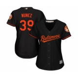 Women's Baltimore Orioles #39 Renato Nunez Replica Black Alternate Cool Base Baseball Jersey