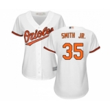 Women's Baltimore Orioles #35 Dwight Smith Jr. Replica White Home Cool Base Baseball Jersey