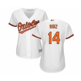 Women's Baltimore Orioles #14 Rio Ruiz Replica White Home Cool Base Baseball Jersey
