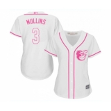 Women's Baltimore Orioles #3 Cedric Mullins Replica White Fashion Cool Base Baseball Jersey